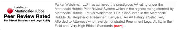 Parker Waichman, LLP is an AV Rated Law Firm Under the Martindale Hubble Peer Review Rating System
